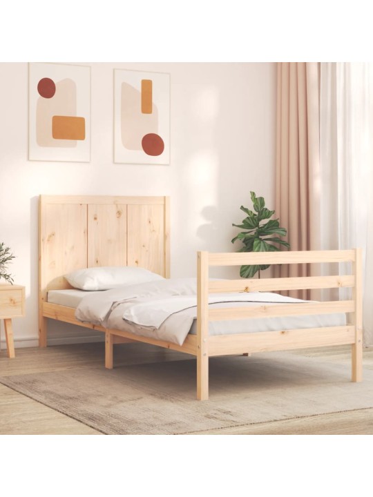Rám postele s čelem 100 x 200 cm masivní dřevo