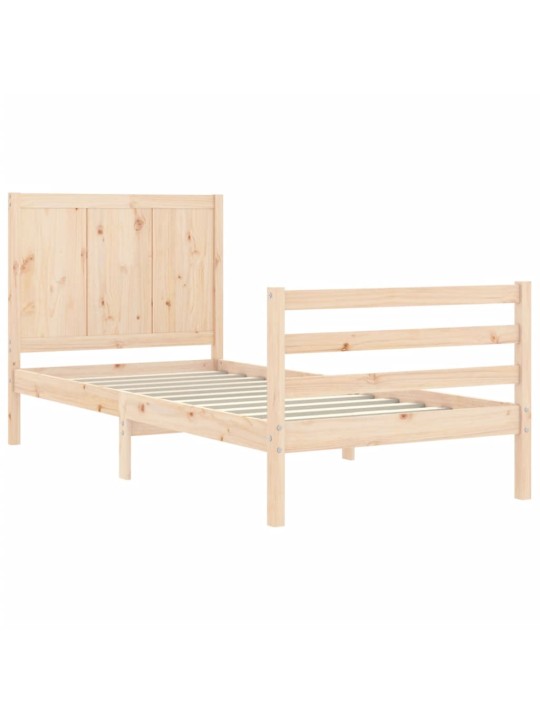 Rám postele s čelem 100 x 200 cm masivní dřevo