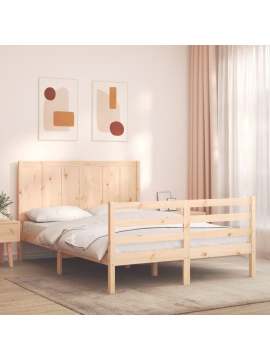 Rám postele s čelem 120 x 200 cm masivní dřevo