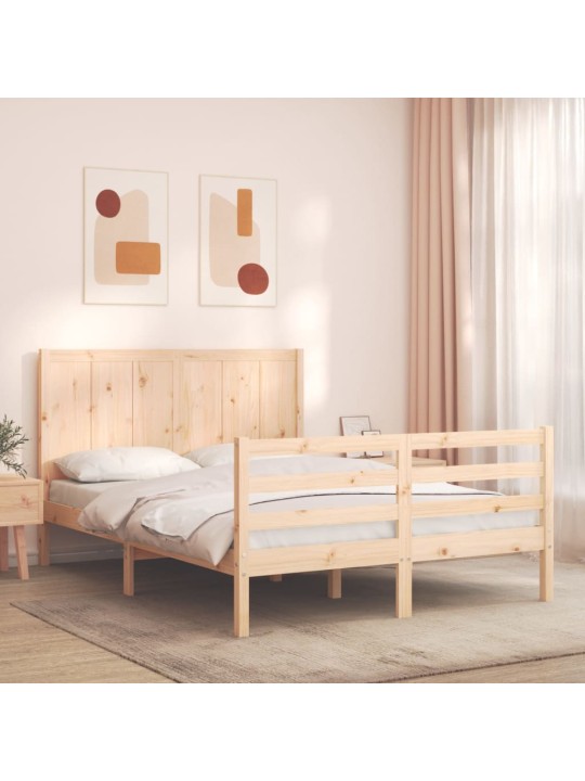 Rám postele s čelem 140 x 200 cm masivní dřevo