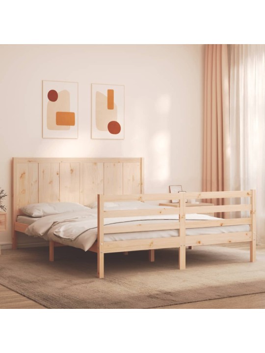 Rám postele s čelem 160 x 200 cm masivní dřevo