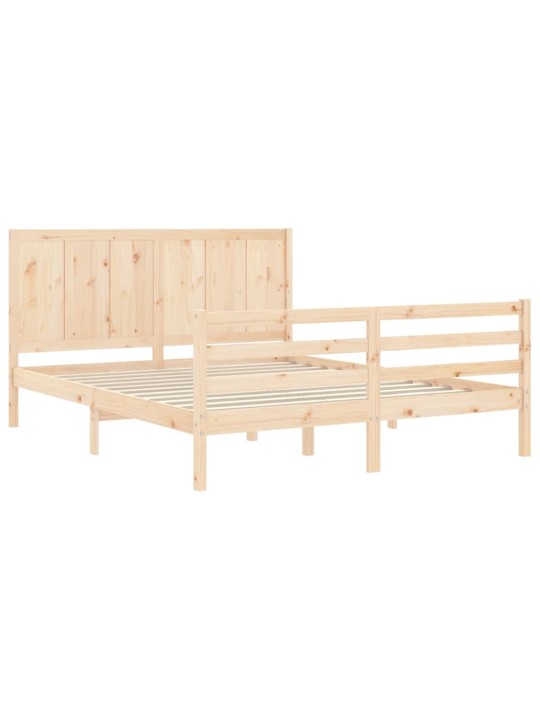 Rám postele s čelem 160 x 200 cm masivní dřevo