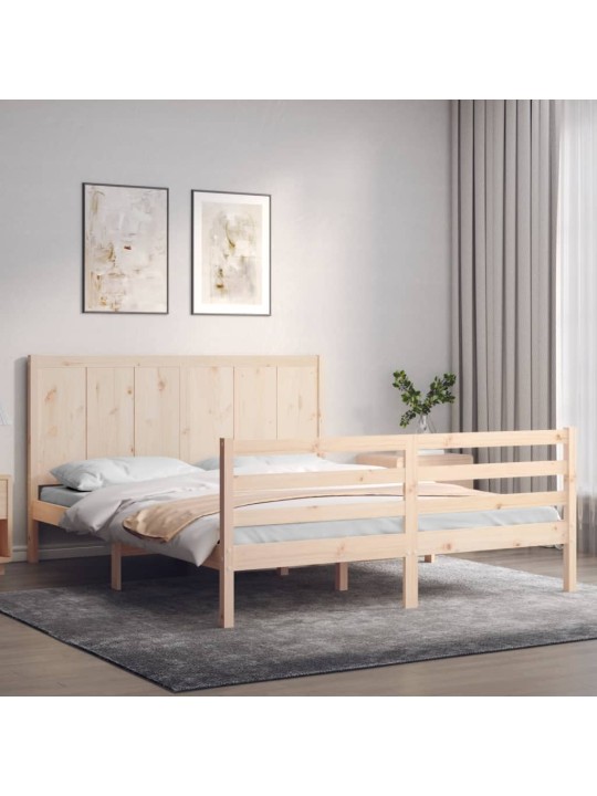 Rám postele s čelem 160 x 200 cm masivní dřevo