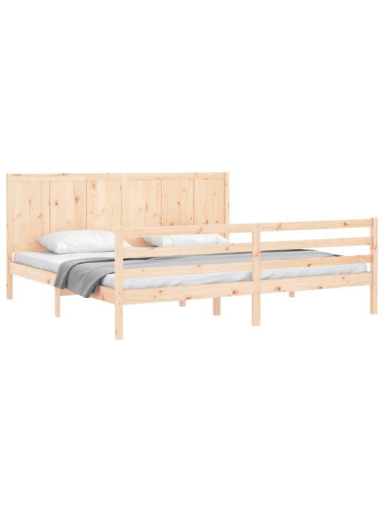 Rám postele s čelem 200 x 200 cm masivní dřevo