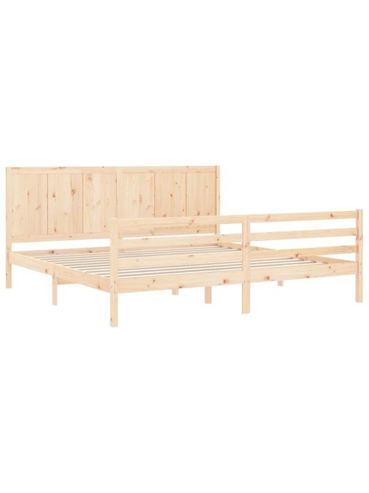 Rám postele s čelem 200 x 200 cm masivní dřevo
