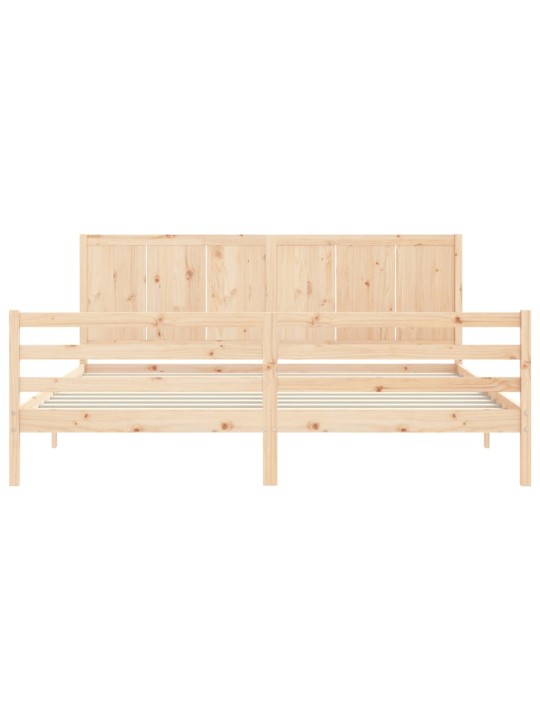 Rám postele s čelem 200 x 200 cm masivní dřevo