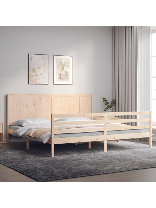 Rám postele s čelem 200 x 200 cm masivní dřevo