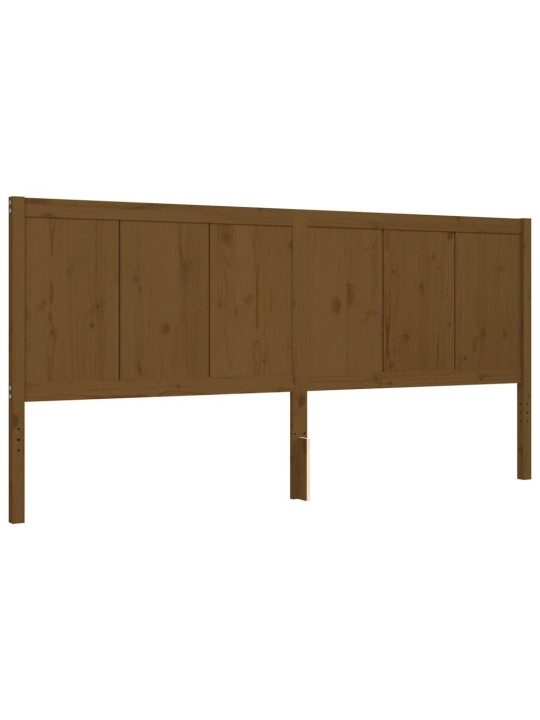 Rám postele s čelem medově hnědý 200 x 200 cm masivní dřevo