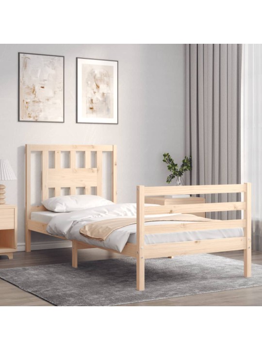 Rám postele s čelem 90 x 200 cm masivní dřevo