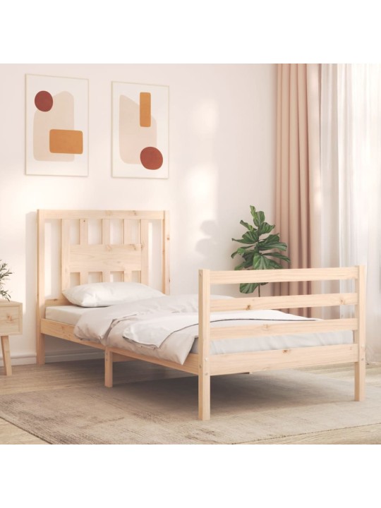 Rám postele s čelem 90 x 200 cm masivní dřevo