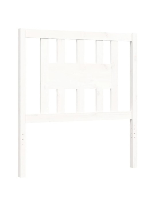 Rám postele s čelem bílý 90 x 200 cm masivní dřevo