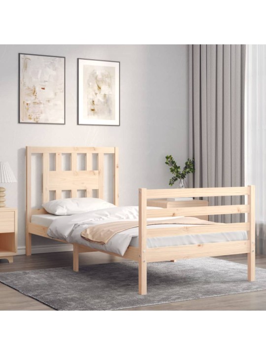 Rám postele s čelem 100 x 200 cm masivní dřevo