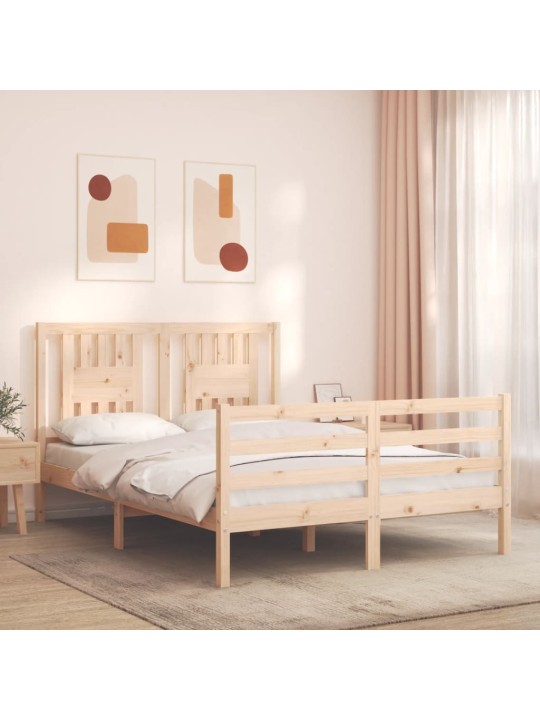 Rám postele s čelem 120 x 200 cm masivní dřevo