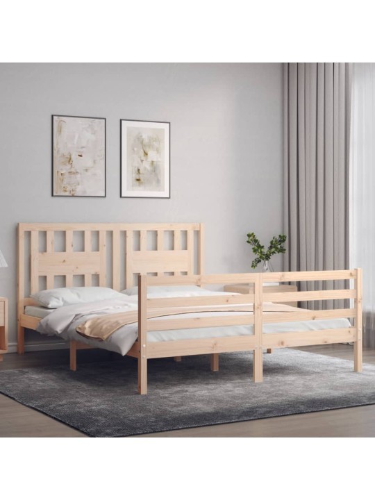 Rám postele s čelem 160 x 200 cm masivní dřevo
