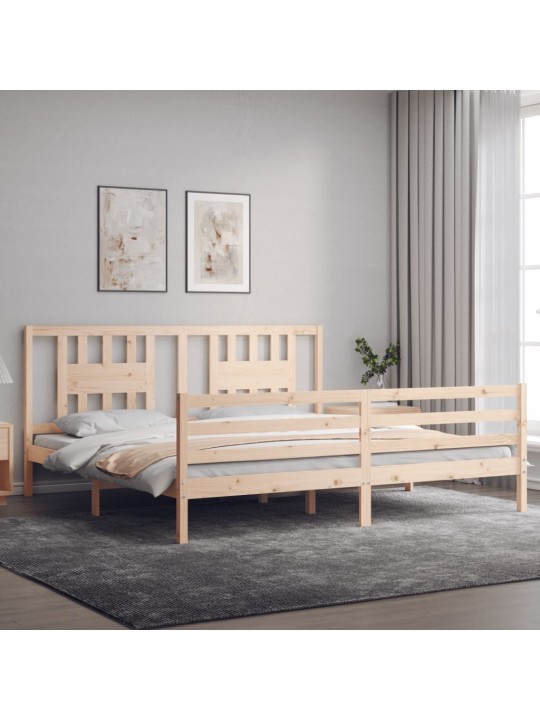 Rám postele s čelem 200 x 200 cm masivní dřevo
