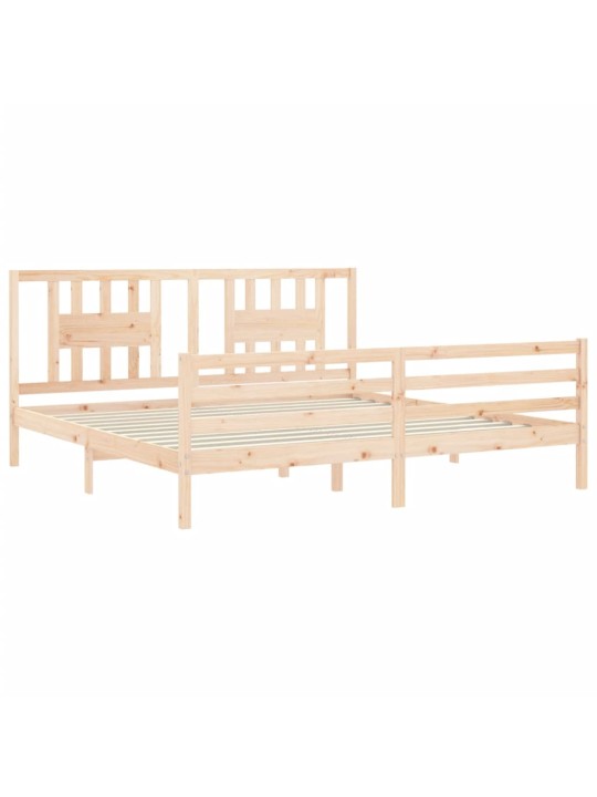 Rám postele s čelem 200 x 200 cm masivní dřevo