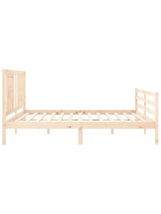 Rám postele s čelem 200 x 200 cm masivní dřevo