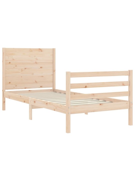Rám postele s čelem 100 x 200 cm masivní dřevo