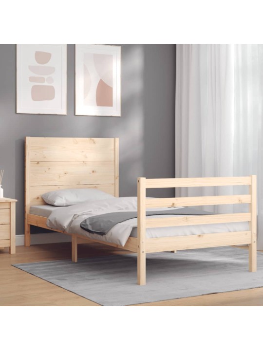Rám postele s čelem 100 x 200 cm masivní dřevo