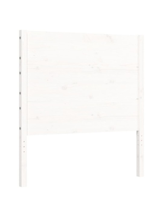 Rám postele s čelem bílý 100 x 200 cm masivní dřevo