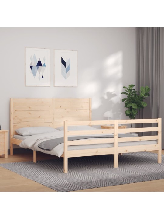 Rám postele s čelem 160 x 200 cm masivní dřevo