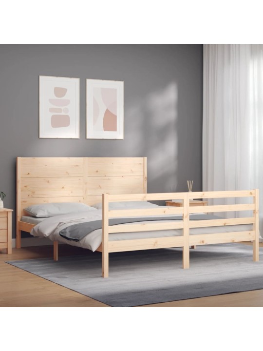 Rám postele s čelem 160 x 200 cm masivní dřevo