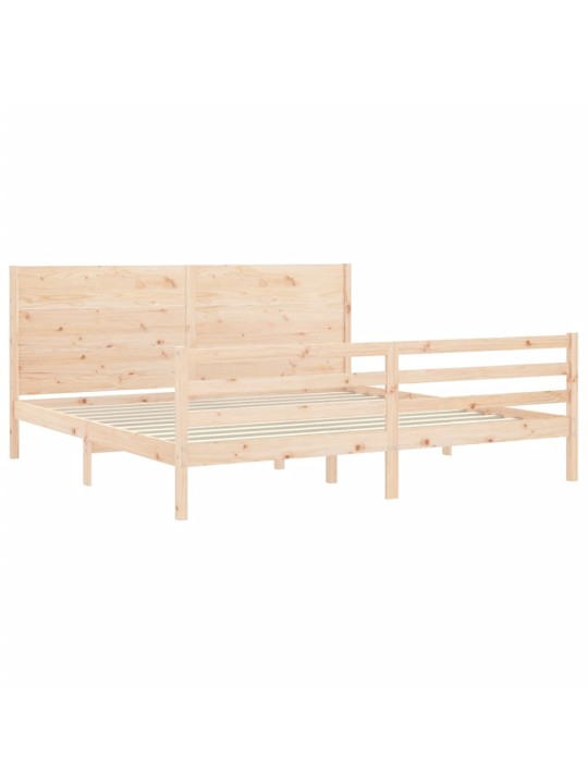 Rám postele s čelem 200 x 200 cm masivní dřevo