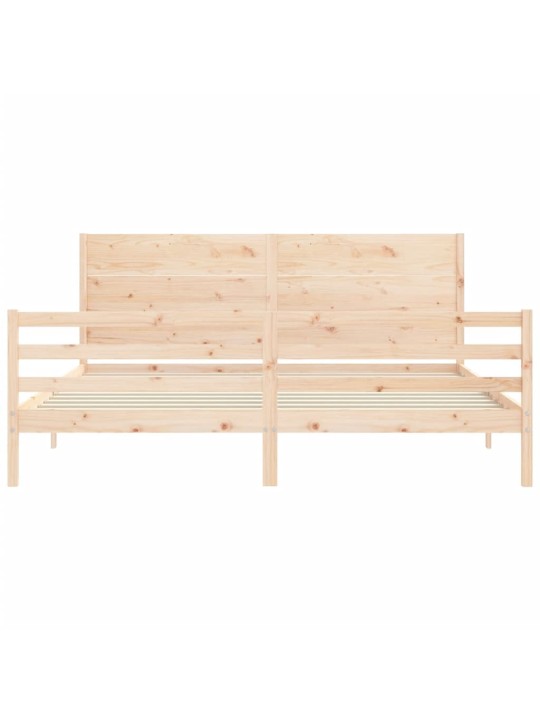 Rám postele s čelem 200 x 200 cm masivní dřevo