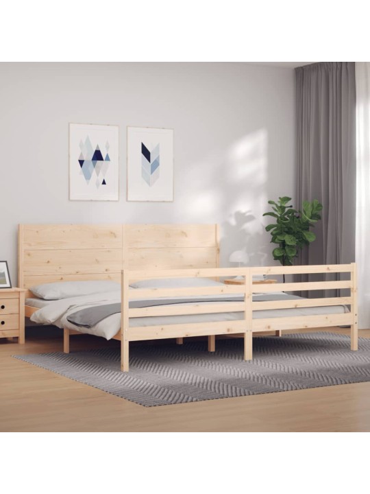 Rám postele s čelem 200 x 200 cm masivní dřevo