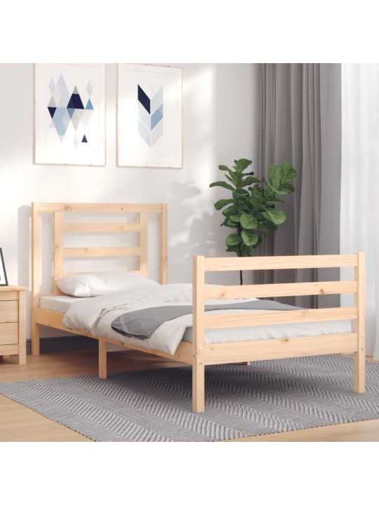 Rám postele s čelem 90 x 200 cm masivní dřevo