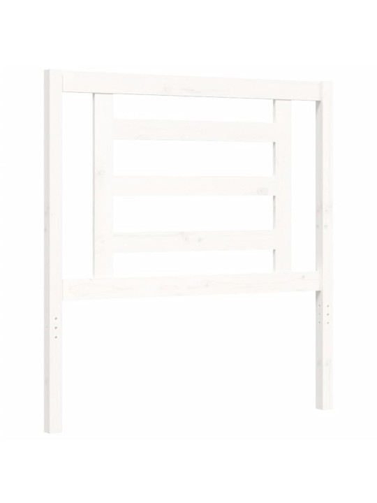 Rám postele s čelem bílý 100 x 200 cm masivní dřevo