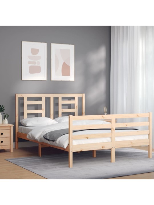 Rám postele s čelem 140 x 200 cm masivní dřevo