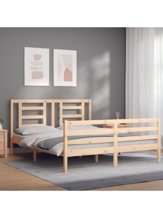 Rám postele s čelem 160 x 200 cm masivní dřevo