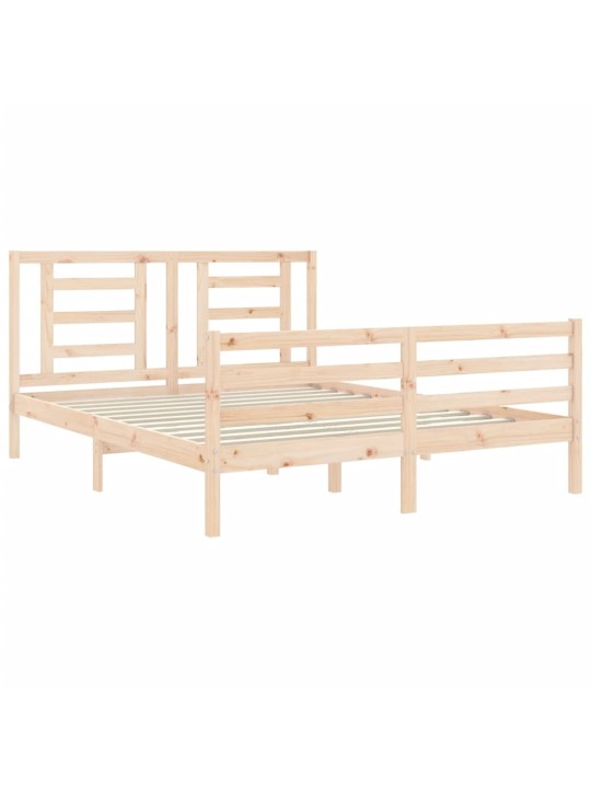 Rám postele s čelem 160 x 200 cm masivní dřevo