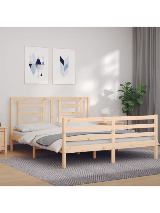 Rám postele s čelem 160 x 200 cm masivní dřevo