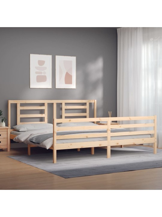 Rám postele s čelem 200 x 200 cm masivní dřevo
