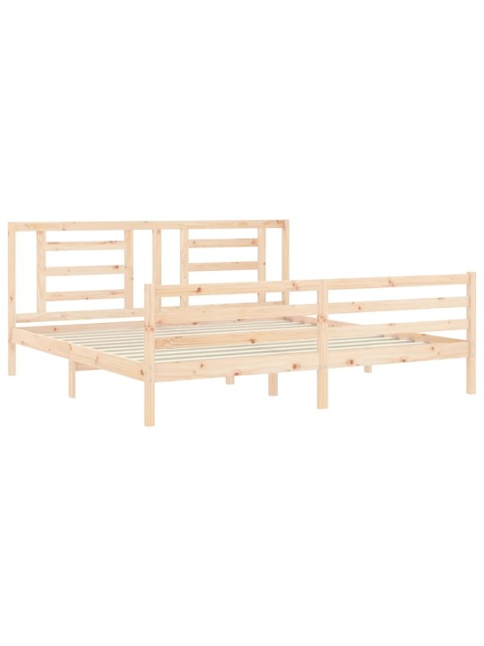 Rám postele s čelem 200 x 200 cm masivní dřevo