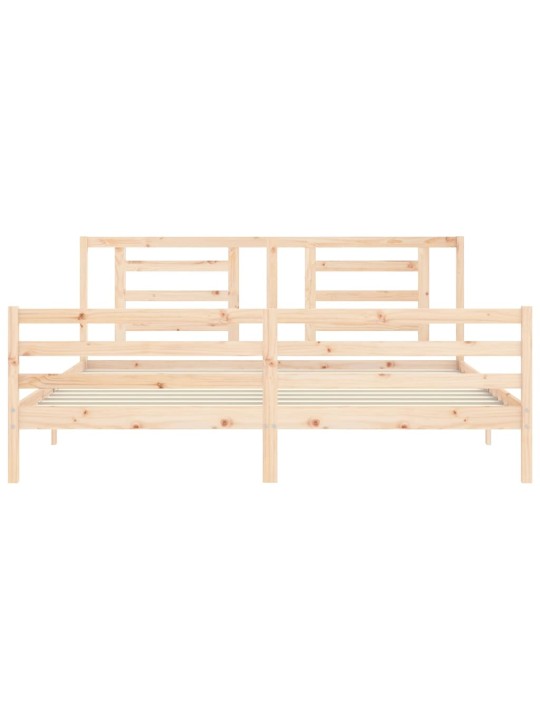 Rám postele s čelem 200 x 200 cm masivní dřevo