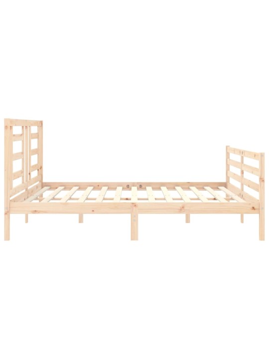Rám postele s čelem 200 x 200 cm masivní dřevo