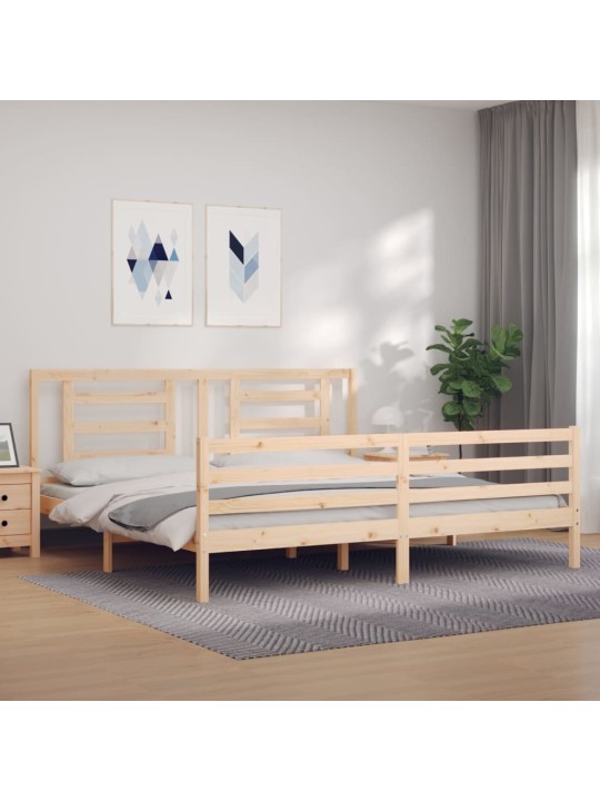 Rám postele s čelem 200 x 200 cm masivní dřevo