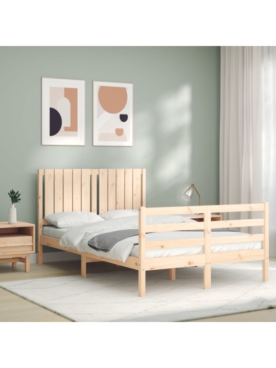Rám postele s čelem 120 x 200 cm masivní dřevo