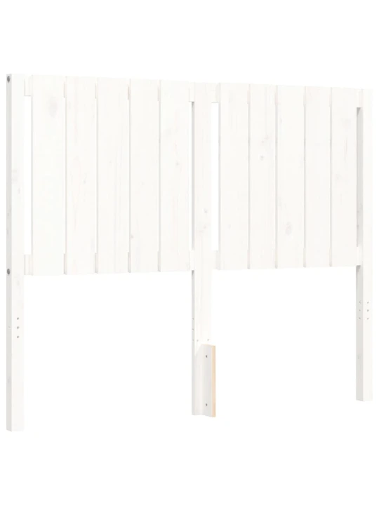 Rám postele s čelem bílý 120 x 200 cm masivní dřevo