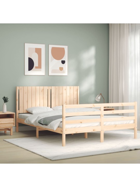 Rám postele s čelem 160 x 200 cm masivní dřevo