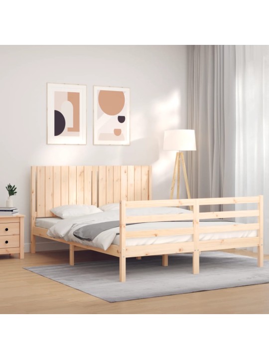 Rám postele s čelem 160 x 200 cm masivní dřevo