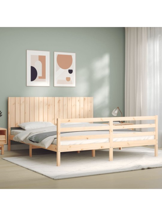 Rám postele s čelem Super King Size masivní dřevo