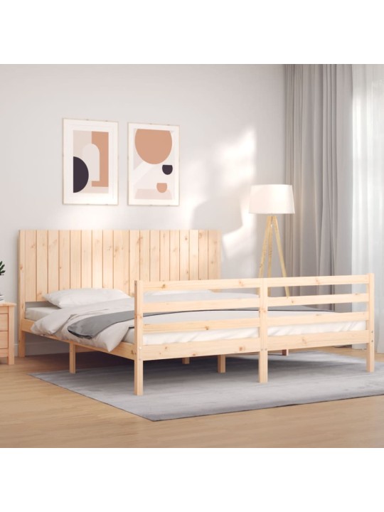 Rám postele s čelem Super King Size masivní dřevo