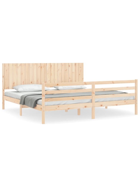 Rám postele s čelem 200 x 200 cm masivní dřevo