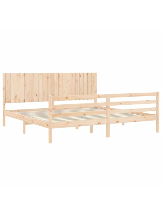 Rám postele s čelem 200 x 200 cm masivní dřevo