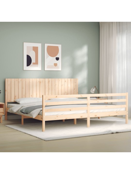 Rám postele s čelem 200 x 200 cm masivní dřevo
