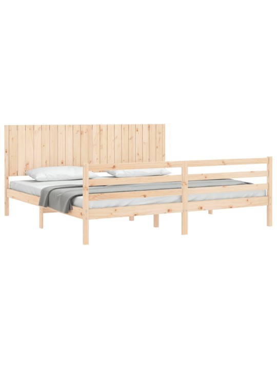Rám postele s čelem 200 x 200 cm masivní dřevo